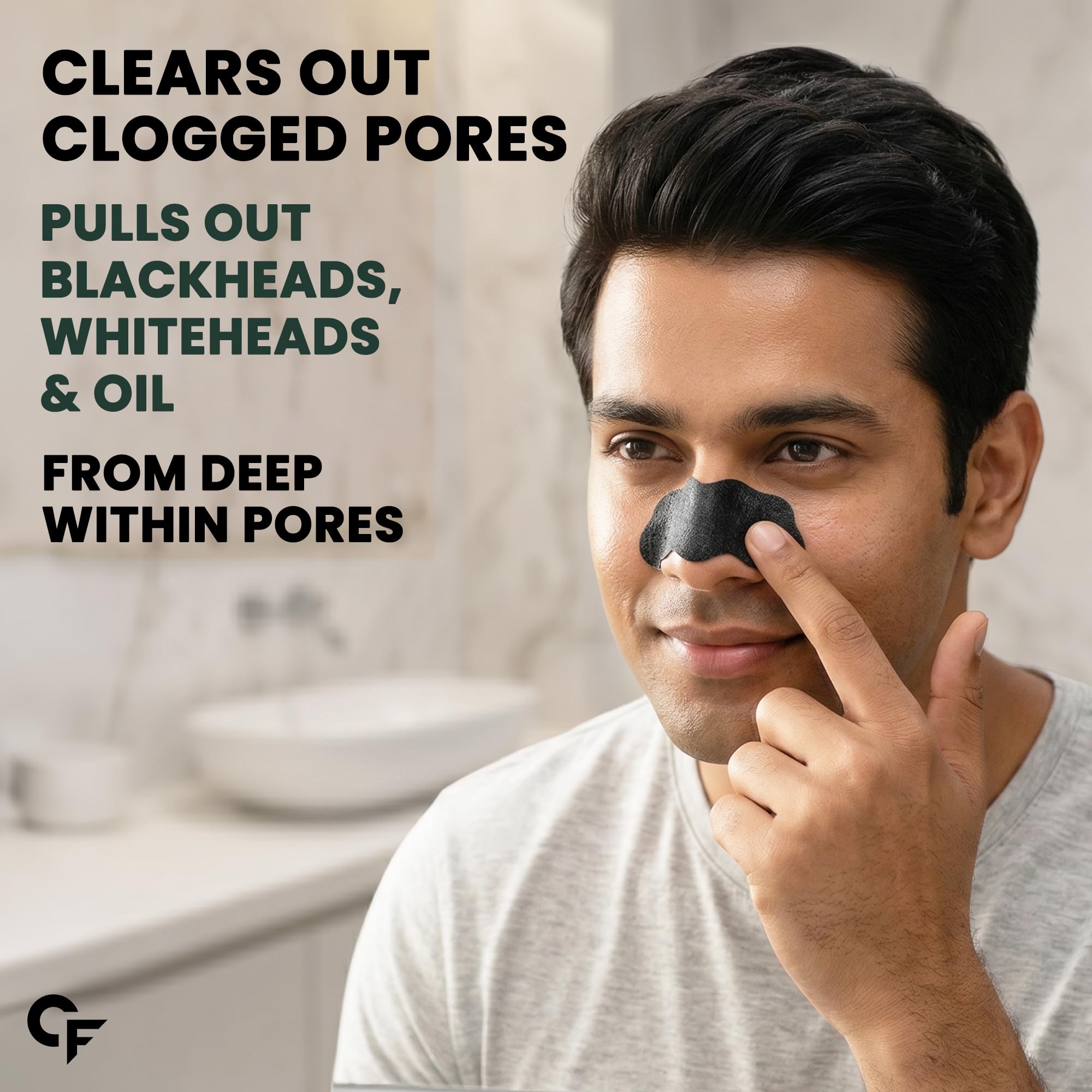 Carbamide Forte Charcoal Nose Strips for Blackhead Removal | Blackheads Removal Strips for painless and instant black head removal | Works within 15 minutes - 10 Strips