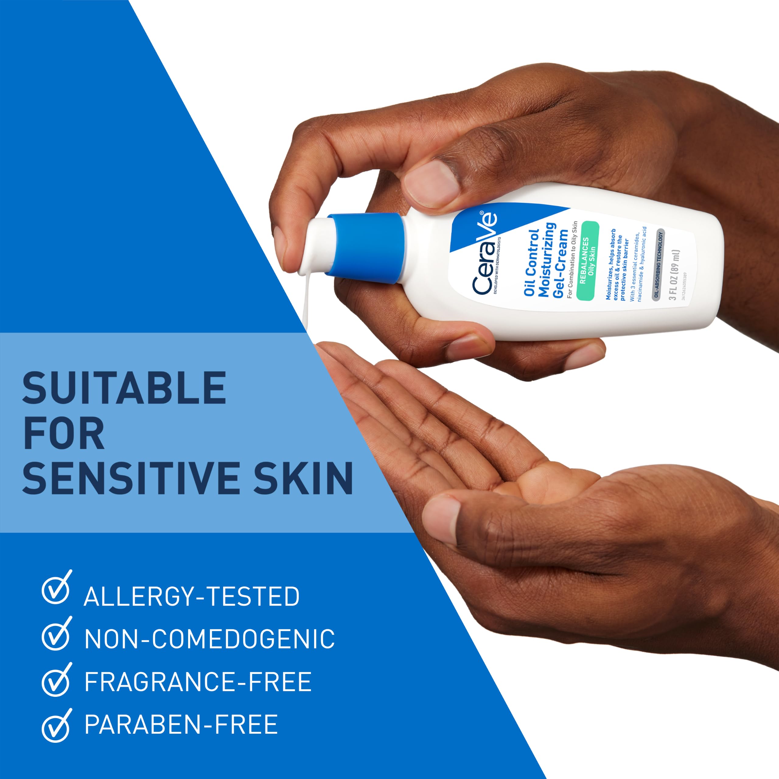 CeraVe Oil Control Gel Cream lightweight Moisturizer for Oily & Combination Skin with Ceramides, Hyaluronic Acid & Niacinamide | Dermatologist Recommended (52ml)