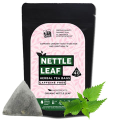 the tea trove Organic Nettle Leaf Tea Bags - 40 Eco-Friendly Stinging Nettle Tea Bags In Resealable Pouch For Everyday Wellness, Caffeine Free | Pack Of 1, 40 grams