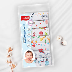 LuvLap Hosiery Cotton Cloth Premium Baby Washcloth for New Born, Washable, Reusable, Absorbent, Extra Soft Face Towels/Washcloth, Cherry Print, 7 Pcs - Baby Product from LuvLap - Shop in Sri Lanka at Arcade.lk