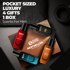 Beardo Perfumes Giftset For Men (Pack of 4 x 20ml) Whisky Smoke, Godfather, Mariner & Don Perfume | Long Lasting Perfumem Fresh Fragrance