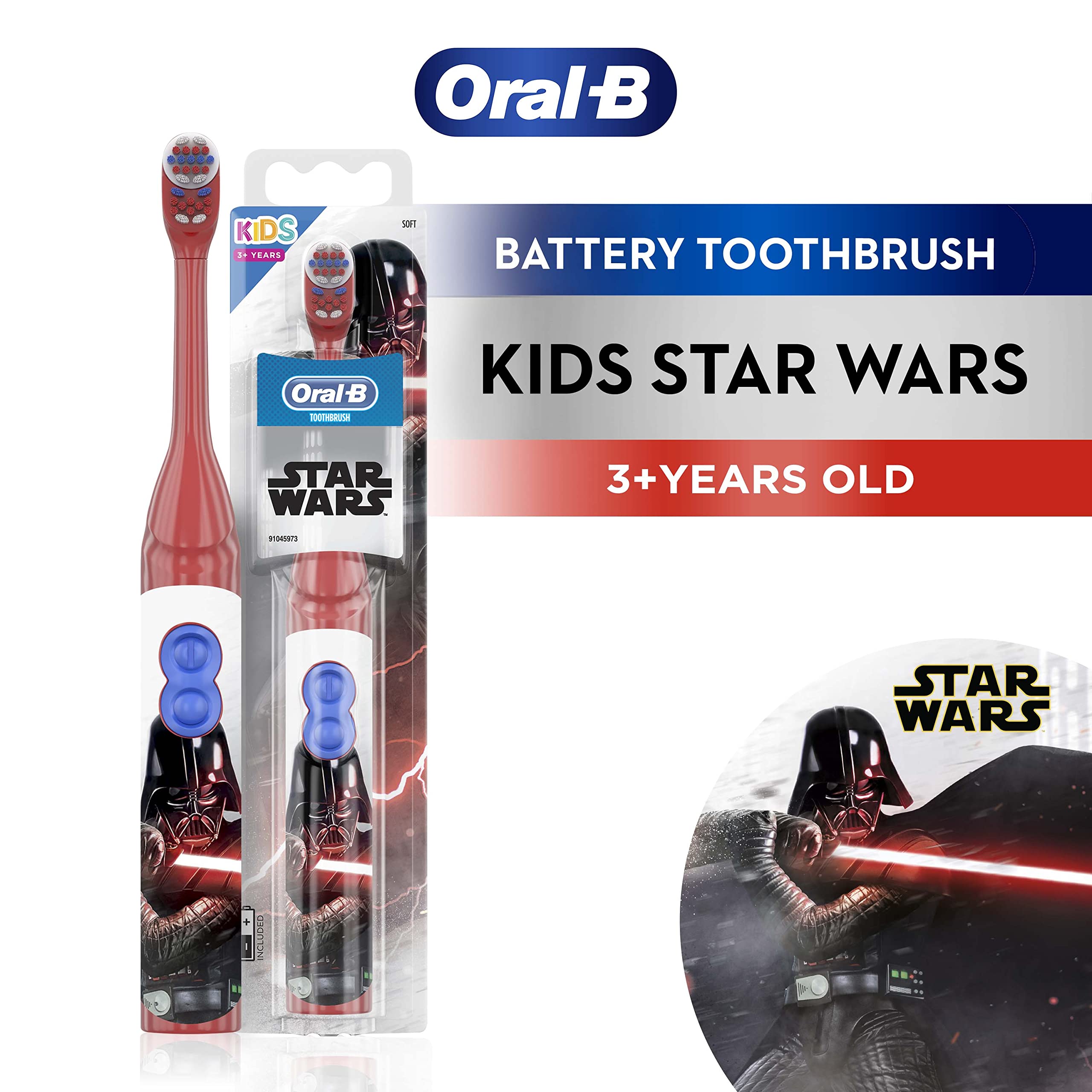 Oral-B Battery Electric Powered Kid'S Toothbrush Featuring Star Wars Soft, 1, Pack of 1