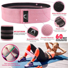 Bodylastics Resistance Hip Loop Bands 35-50lbs Resistance Bands for Legs, Butt, Thighs & Glutes Exercises, Anti-Slip Fabric Workout Bands for Men/Women