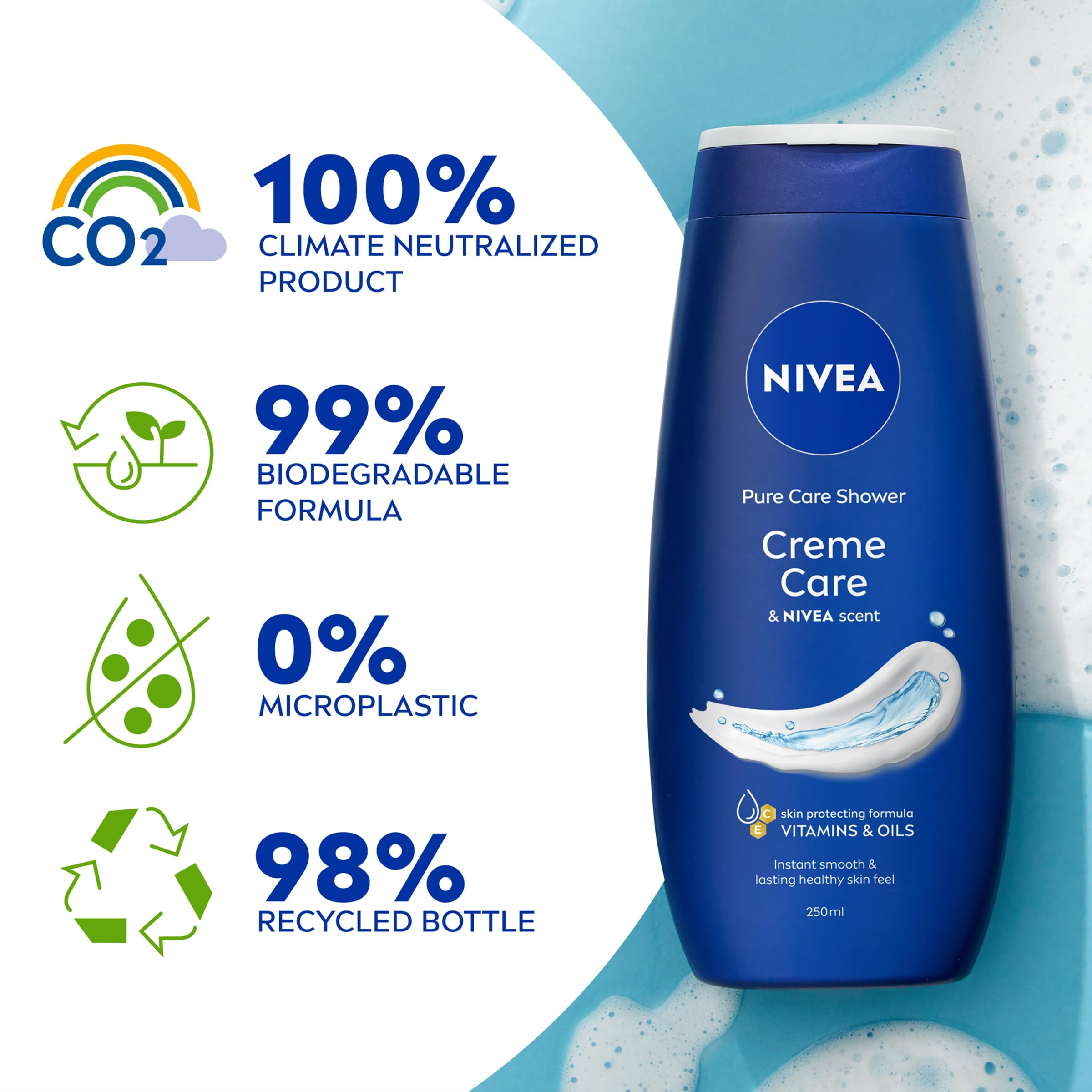 NIVEA Creme Care Pure Care Shower Cream, 250 ml