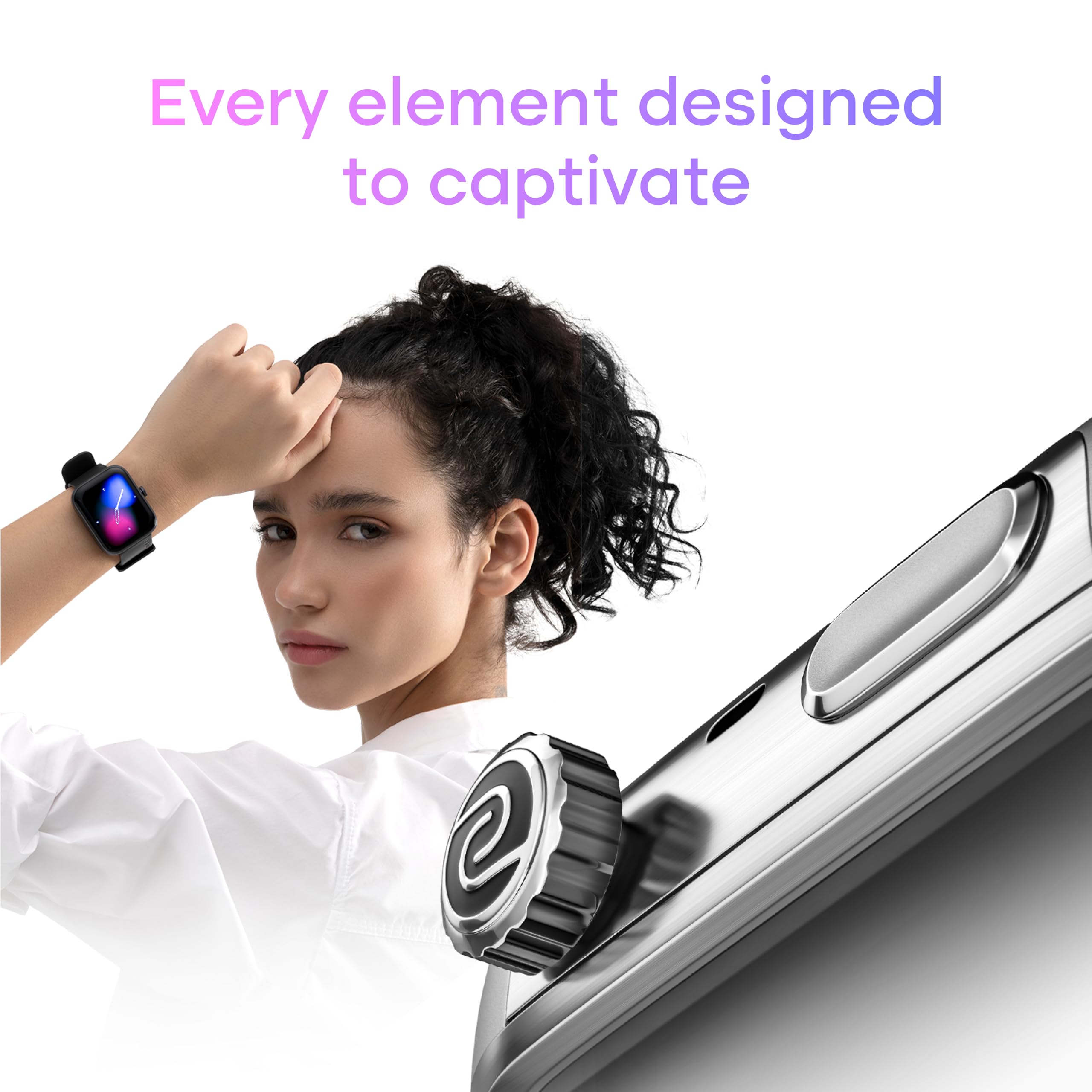 Noise Pro 6 Smart Watch:Intelligent AI, Endless AI Watch Faces, AI Companion, 1.85" AMOLED, EN2 Processor, Nebula UI 2.0, Emergency SOS, Compatible with iOS & Android(Champange Link), Brown