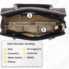 Keywest Women's Diamond Satchel Tote Handbag for Women | Ladies purse | Stylish Shoulder Bag | Gift For Woman | Black