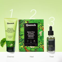 Quench Zit Away Acne Pimple Patches for Face | 24 Hydrocolloid Patches with Salicylic Acid & Cica Herb Repair | Shrinks Pimples Overnight | Acne Treatment | (Pack of 1, Transparent)