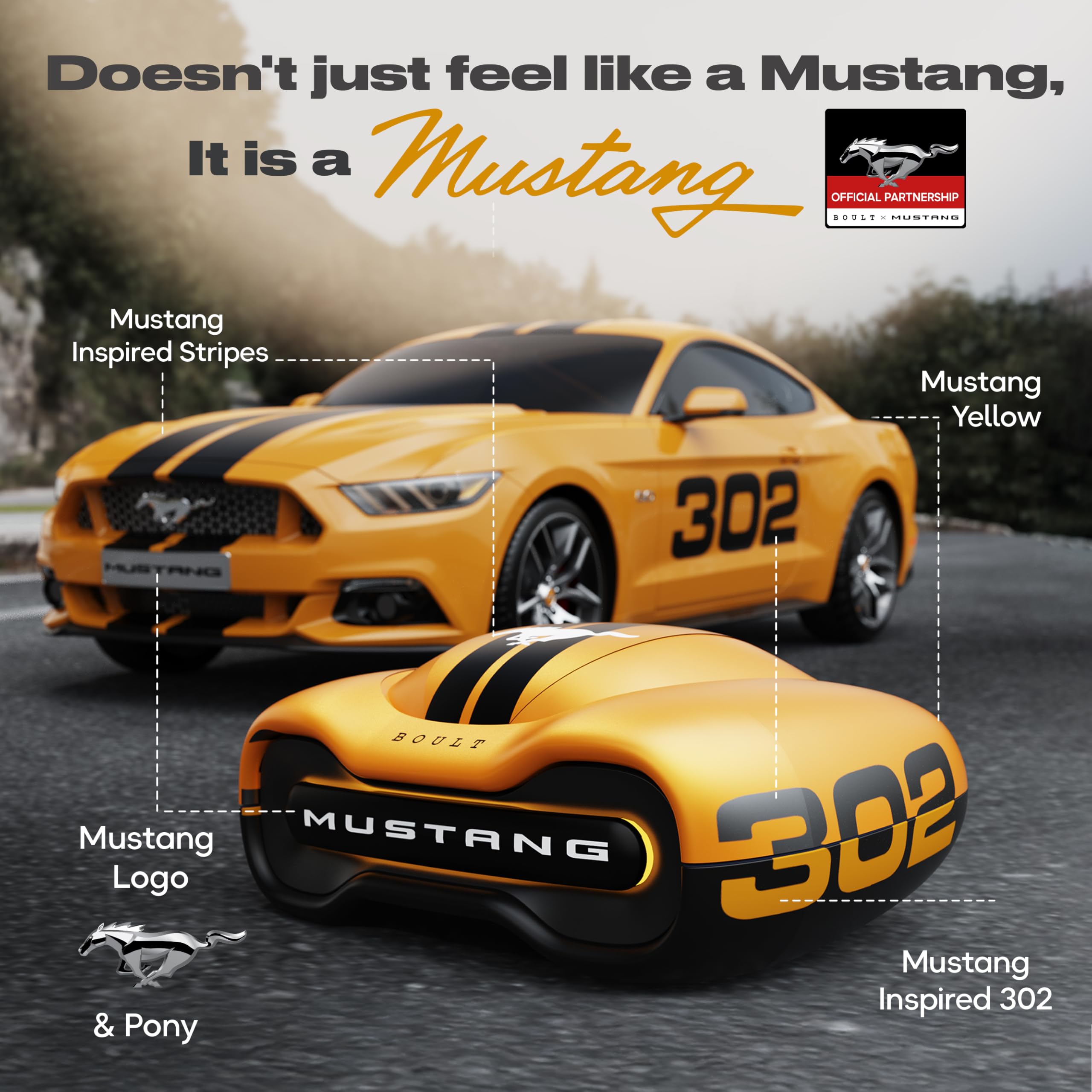 Boult Mustang Newly Launched Torq TWS Earbuds with 60H Playtime, App Support, 4 Mics, ENC, 45ms Low Latency, 13mm Driver, Breathing LEDs,Touch Control, Made in India, IPX5, Ear Buds Wireless (Yellow)