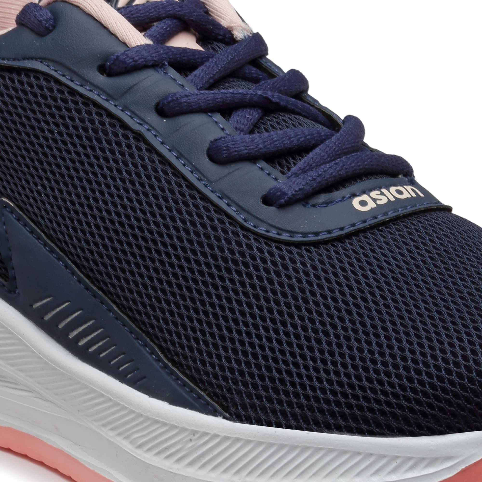 ASIAN FIREFLY-09 Max Cushion Technology Lightweight Eva Sole with Memory Foam Insole Casual & Sports Sneaker Shoes for Women & Girls Navy Pink, 4 UK