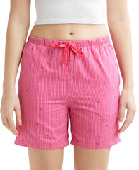 Jockey Shorts for Women with Side Pocket & Drawstring Closure RX15_Ruby Assorted Checks_XS