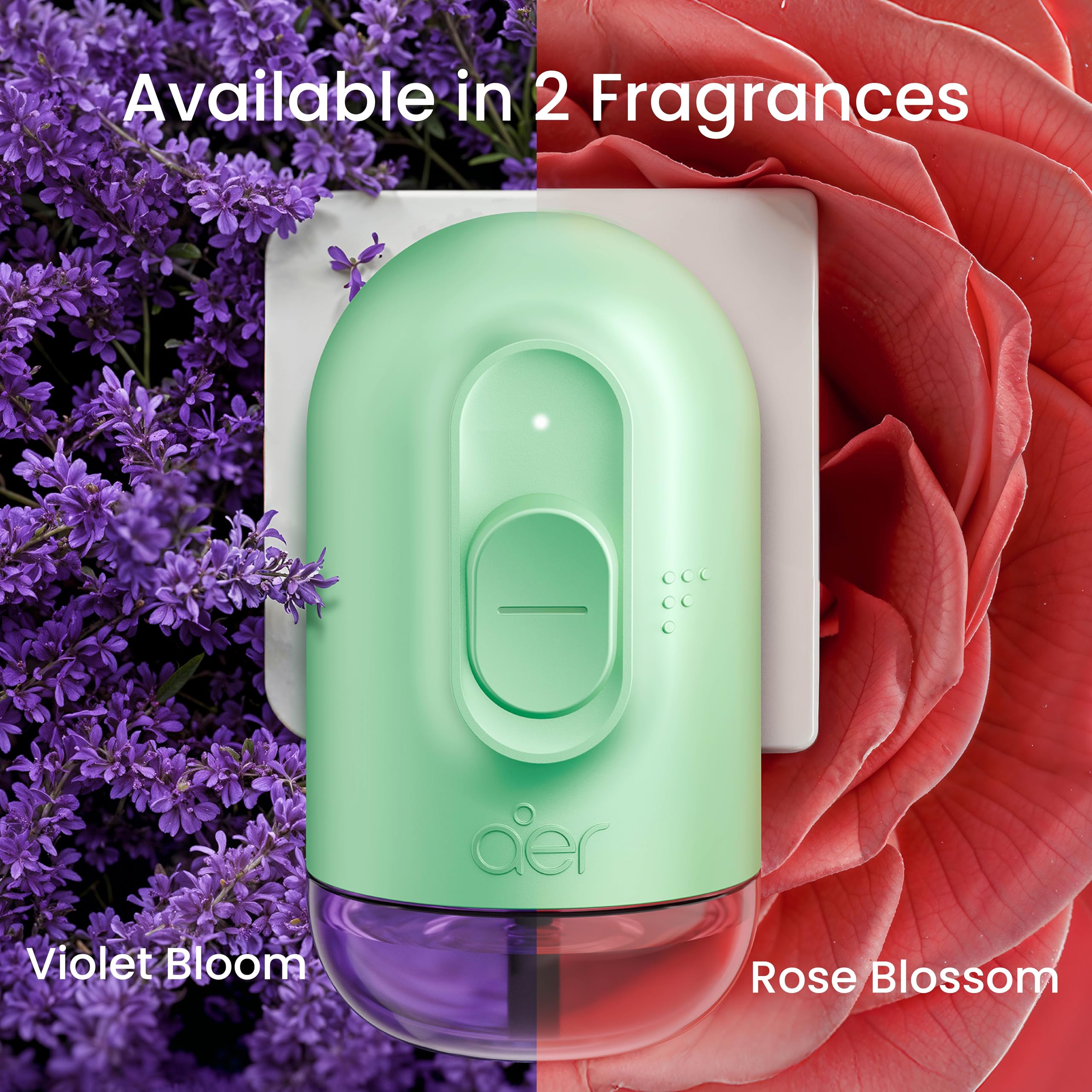Godrej aer Plug Electric Air Freshener (Machine + 2 Refills (20ml each) | Rose Blossom | Lasts up to 120 days