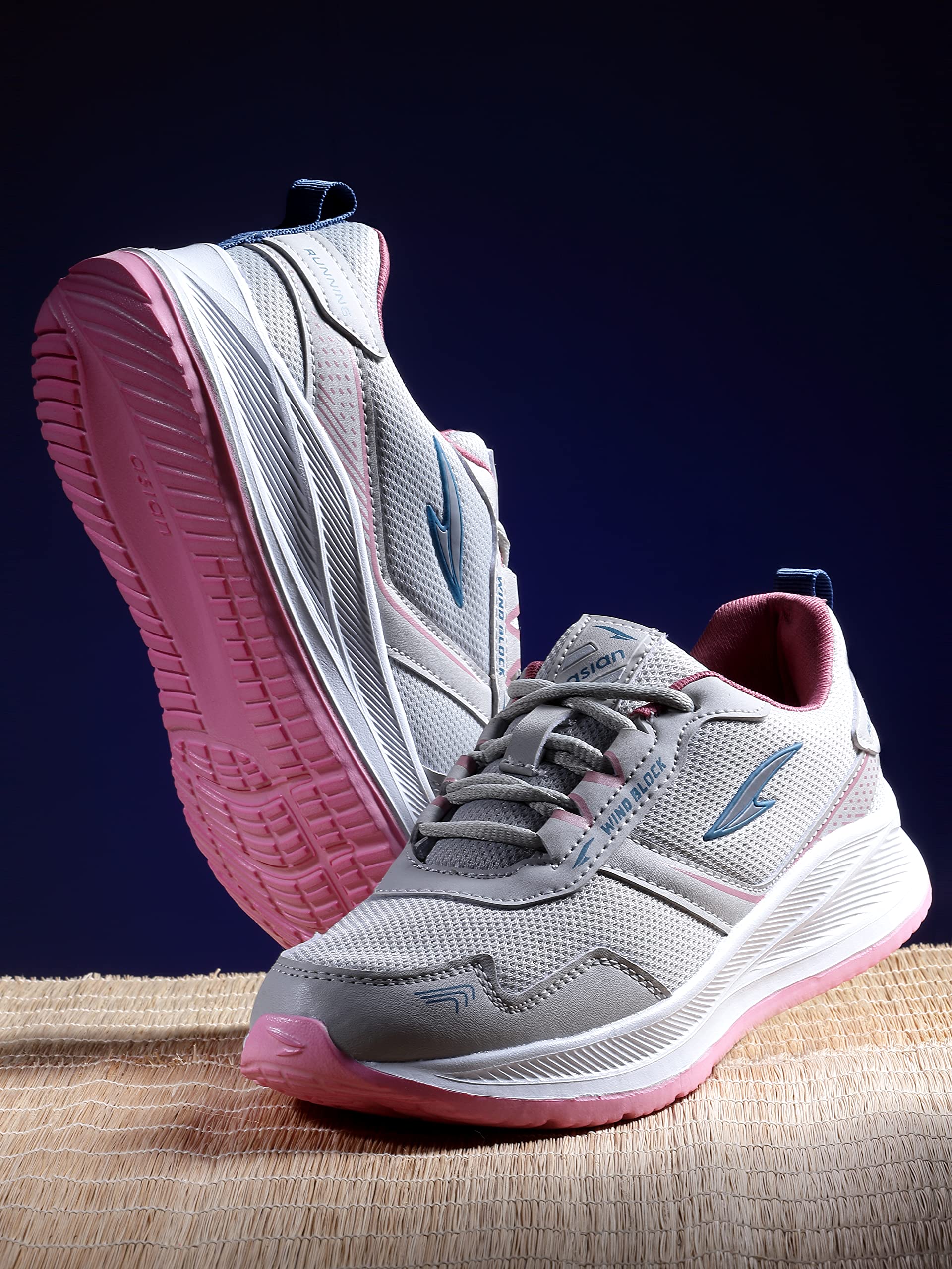 ASIAN Women's Cute Sports Running Shoes,Walking, Gym Casual Sneaker Lace-Up Shoes For Girl's Light Grey Pink - Shoes from ASIAN - Shop in Sri Lanka at Arcade.lk