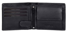 URBAN FOREST Oliver Black Leather Wallet for Men with RFID Protection