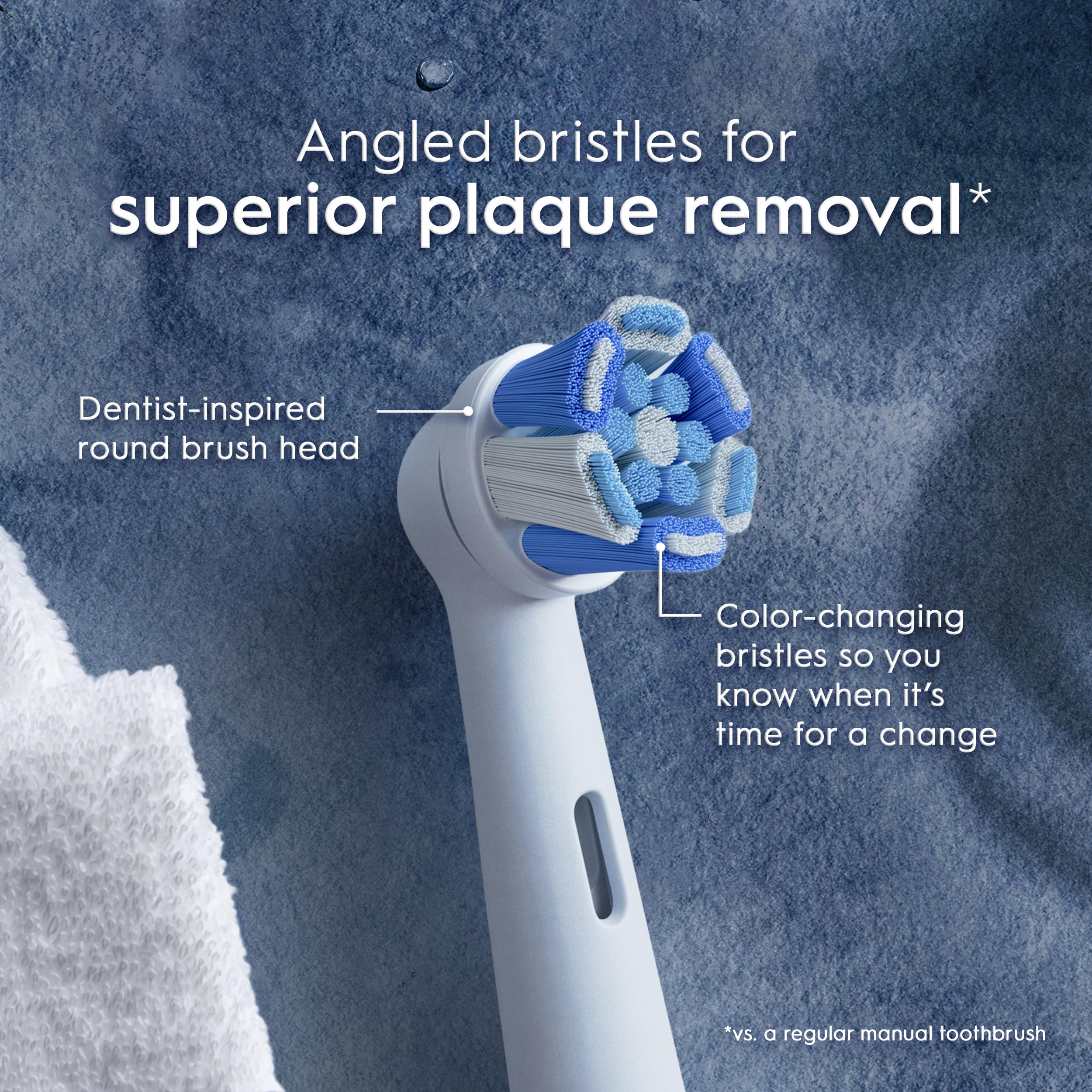 Oral B ORIGINAL iO Electric Toothbrush Ultimate Clean White Replacement Brush Heads, Tuft-in-Tuft Bristle Technology, Pack of 2 Refills, For professional cleaning and gum health