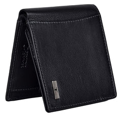URBAN FOREST Oliver Black Leather Wallet for Men, 6 Card Slot