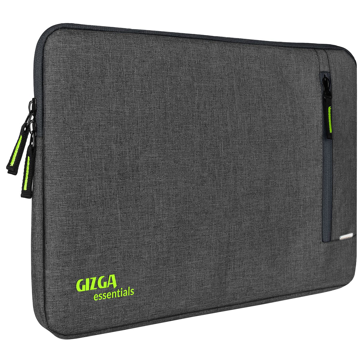 Gizga Essentials Laptop Bag Sleeve Case Cover Pouch for 15.6 Inch Laptop/MacBook, Side Handle, Multiple Pockets, Water Repellent, Shock Absorber, Grey