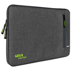 Gizga Essentials Laptop Bag Sleeve Case Cover Pouch for 15.6 Inch Laptop/MacBook, Side Handle, Multiple Pockets, Water Repellent, Shock Absorber, Grey