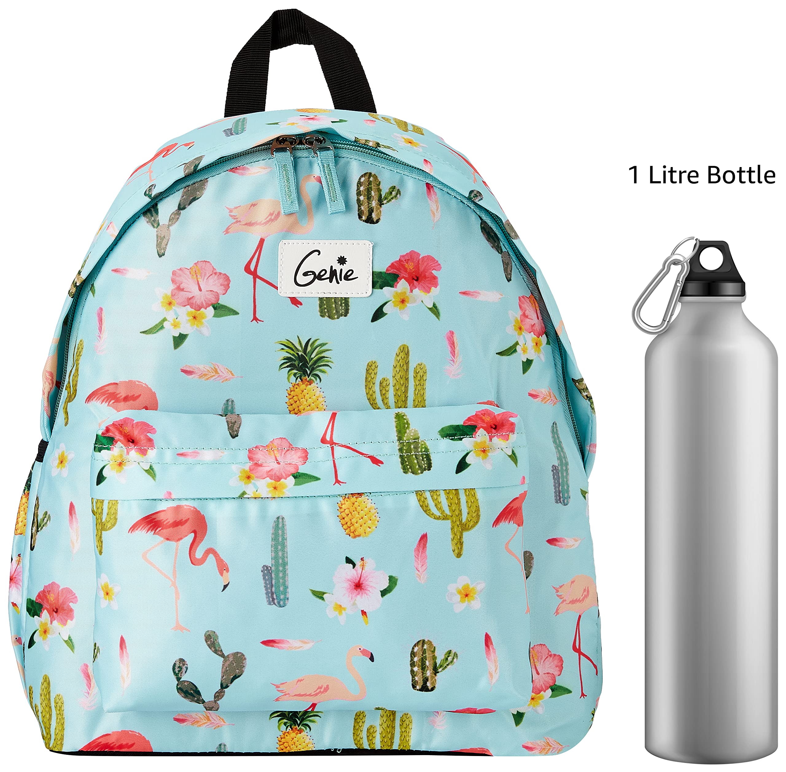 Genie Flamenco Backpacks for Women, 14 inch, Stylish and Trendy Casual College backpacks for girls, Water Resistant and Lightweight Bag for Office and Travelling - Luggage from Genie - Shop in Sri Lanka at Arcade.lk