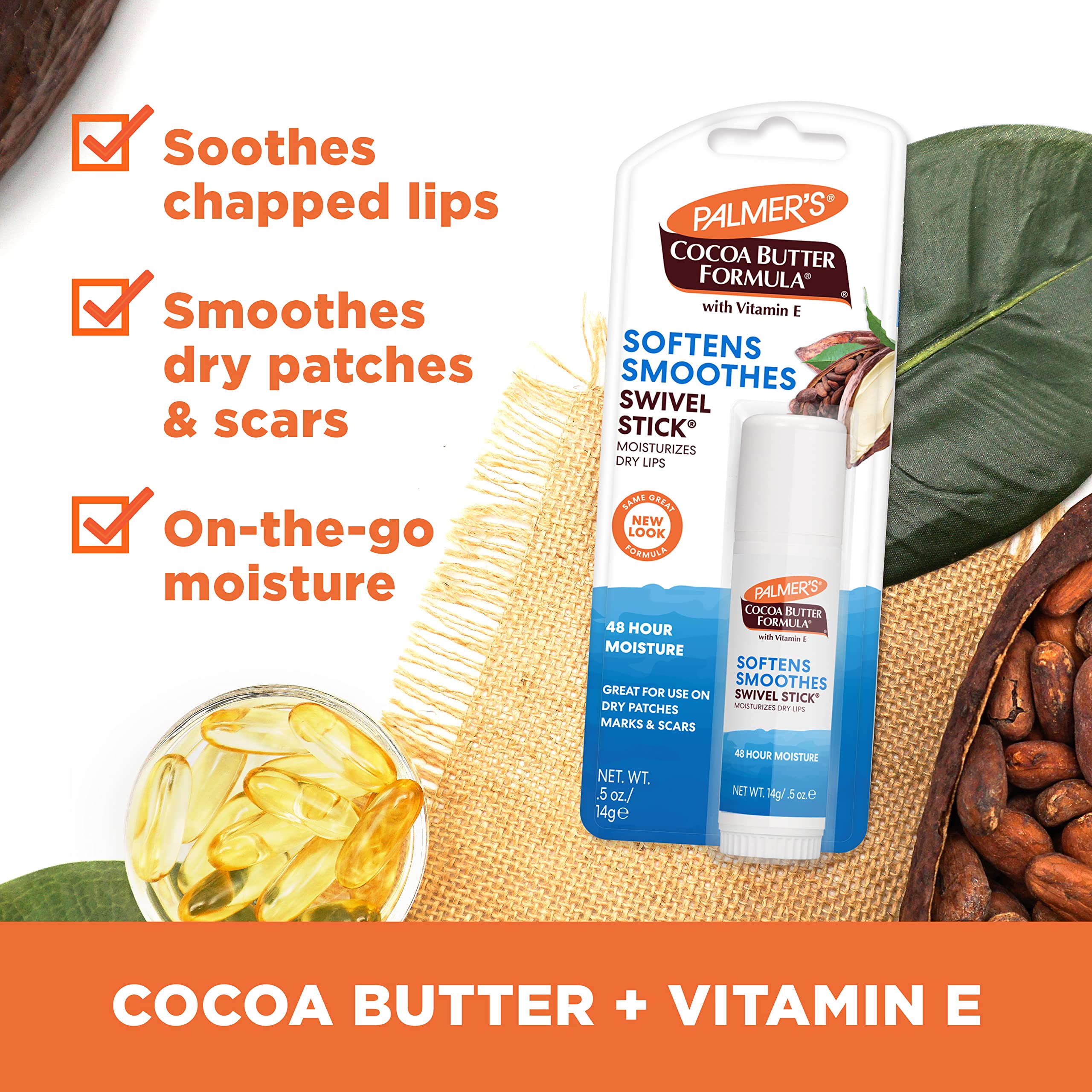 Palmer's Cocoa Butter Moisturizer Swivel Stick for Dry & Chapped Lips - 14g
