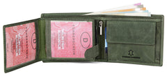 WildHorn RFID Protected Leather Wallet for Men, Green Hunter
