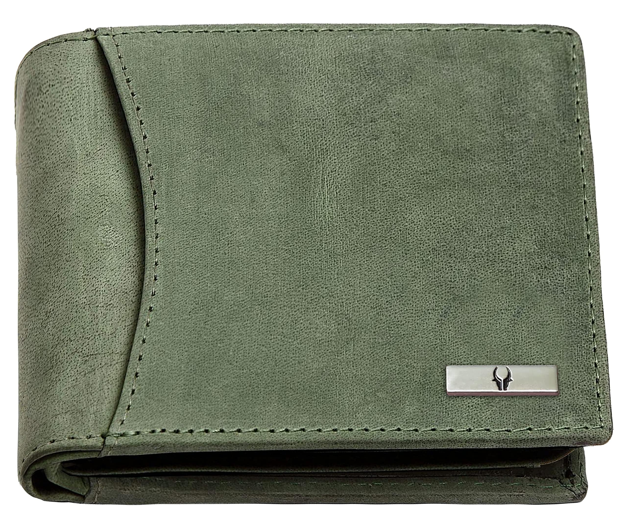 WildHorn RFID Protected Leather Wallet for Men, Green Hunter