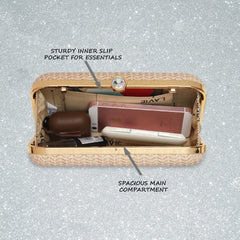 Lavie Women's Sparkle Framed Clutch Gold Metallic Ladies Purse Handbag