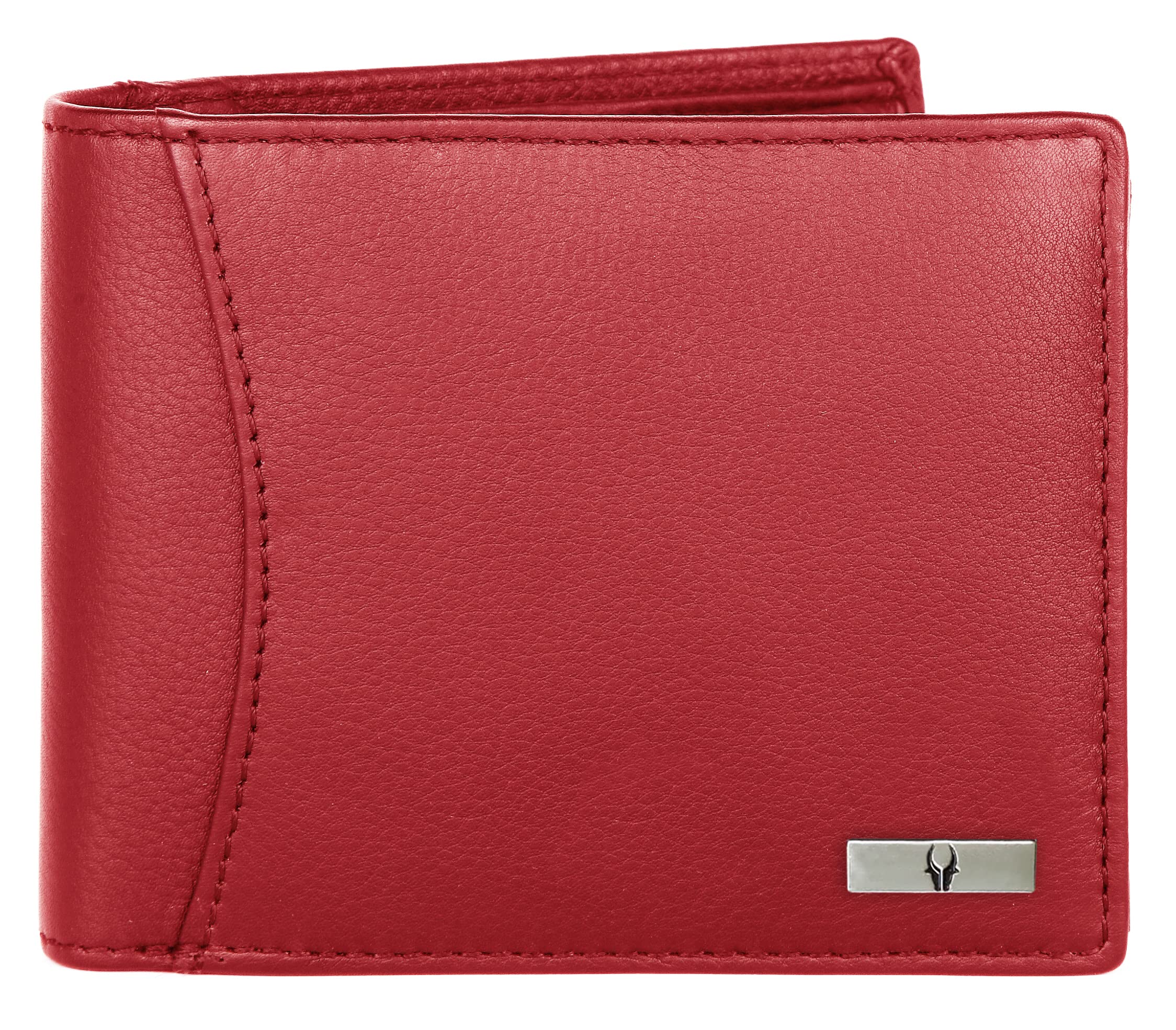 WildHorn RFID Protected Leather Wallet for Men, Red