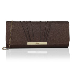 Lavie Women's Frame Detachable Chain Sling Strap Clutch Bags (Silver)