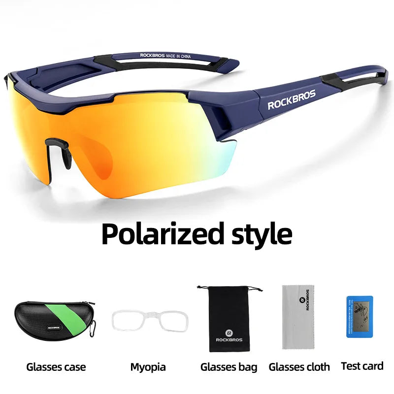ROCKBROS Polarized Cycling Glasses | UV Protection Sports Sunglasses for Men & Women | Outdoor MTB Road Bike Eyewear & Cycling Goggles