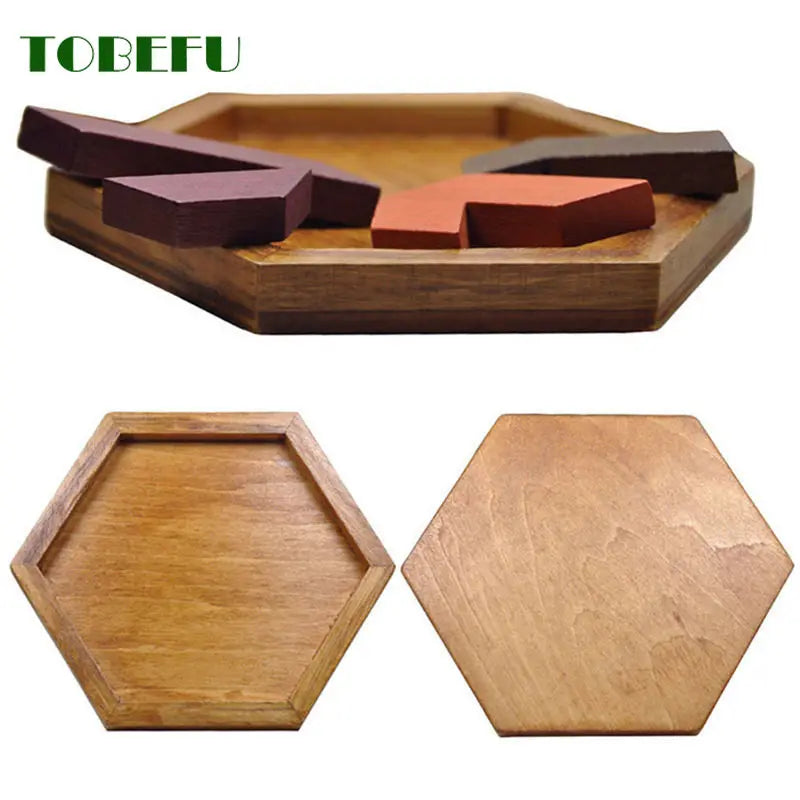 Tobefu Wooden Geometric Shape Jigsaw Board Puzzles, Kids' Brain Teaser, Non-Toxic Wood, Educational Toys for Children