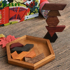 Tobefu Wooden Geometric Shape Jigsaw Board Puzzles, Kids' Brain Teaser, Non-Toxic Wood, Educational Toys for Children
