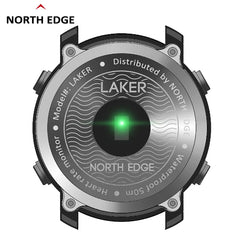 NORTH EDGE Men’s Digital Sports Watch | Military Style | 50M Waterproof | Pedometer, Heart Rate Monitor & Stopwatch | For Android & iOS