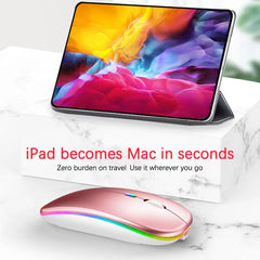Rechargeable Bluetooth Wireless Mouse | Dual Mode Bluetooth & 2.4GHz USB | RGB Lighting | 1600 DPI | Gaming Mouse for Computer, Laptop, Tablet & MacBook