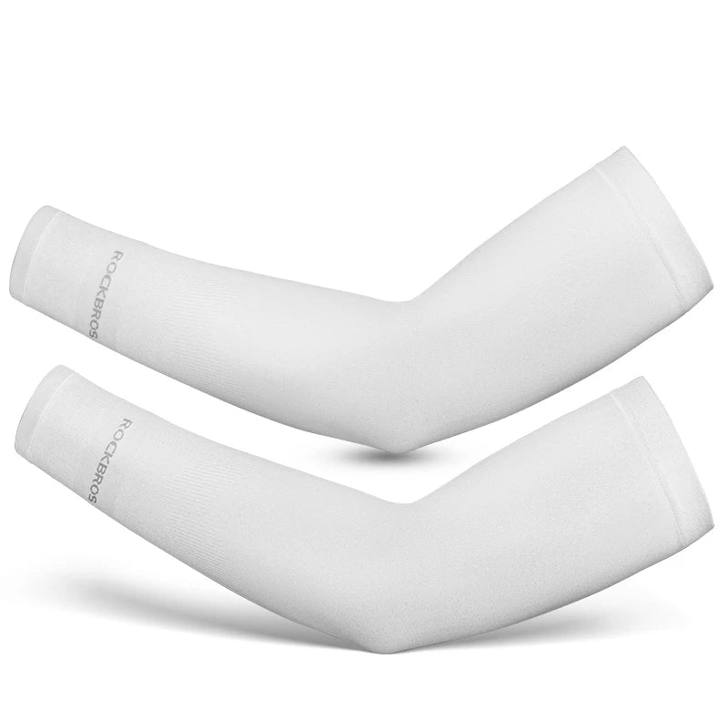 ROCKBROS Ice Silk Cycling Arm Sleeves | Breathable UV Sun Protection Bicycle Sleeves for Men & Women | Outdoor MTB Road Bike Sports Arm Covers