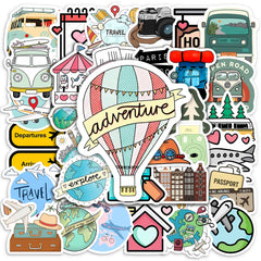 World Travel Stickers | DIY Decorative Decals| Waterproof Stickers for Scrapbooks, Laptops, Phones, Luggage & Bottle