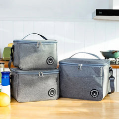 Large-Capacity Insulated Lunch Bag, Handheld & Shoulder Strap, Thickened Waterproof Design for Students & Office Use