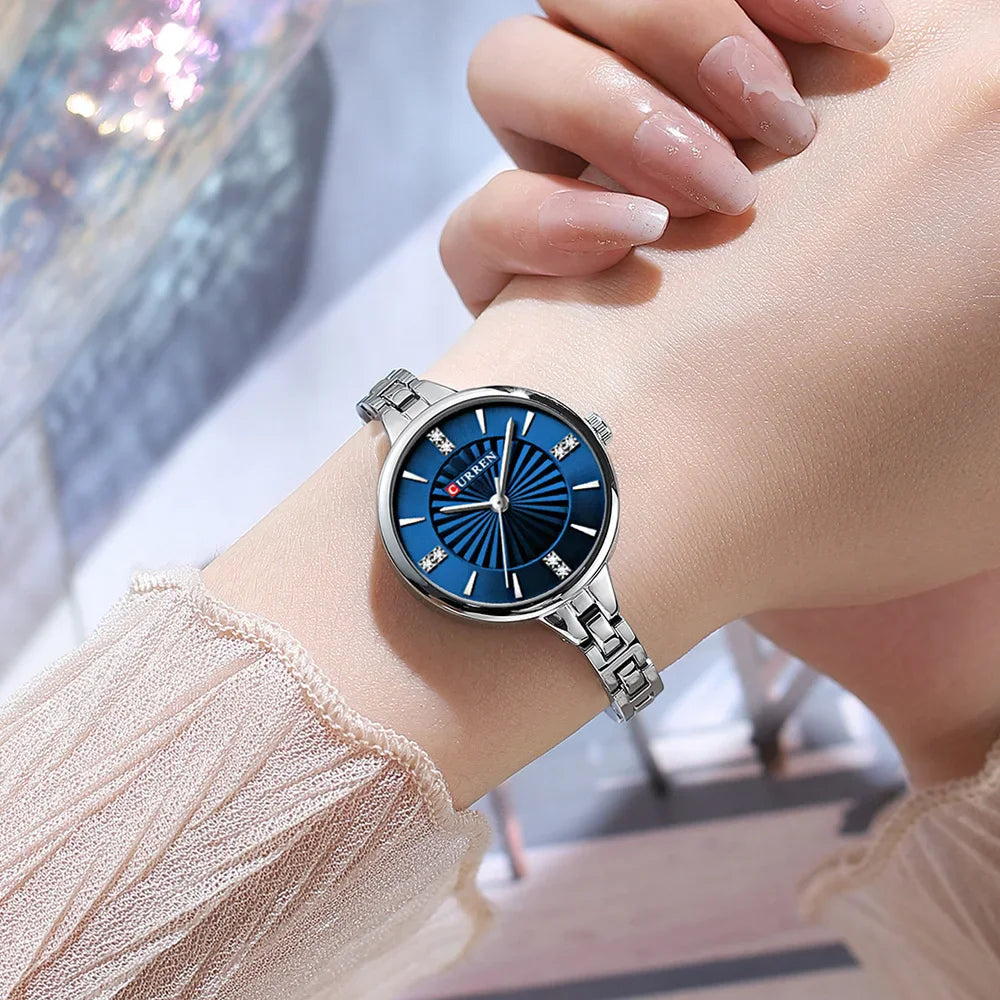 CURREN 9097 Women’s Quartz Watch | Elegant Ladies Stainless Steel Strap Waterproof Casual & Business Wristwatch for Women