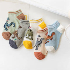 5 Pairs Boy's Dinosaur Pattern Socks, Comfortable Breathable Casual Soft Kids Socks -  from Arcade.lk - Shop in Sri Lanka at Arcade.lk