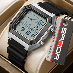 SANDA 6307 Men’s Digital Multifunction Watch | Night Light, Timer & Calendar | Outdoor Sports Waterproof Electronic Watch