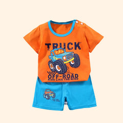 Fashion Kids' Clothing Set, 2PCS Outfit for Boys & Girls, 100% Cotton Soft T-Shirt & Shorts Toddler Suit