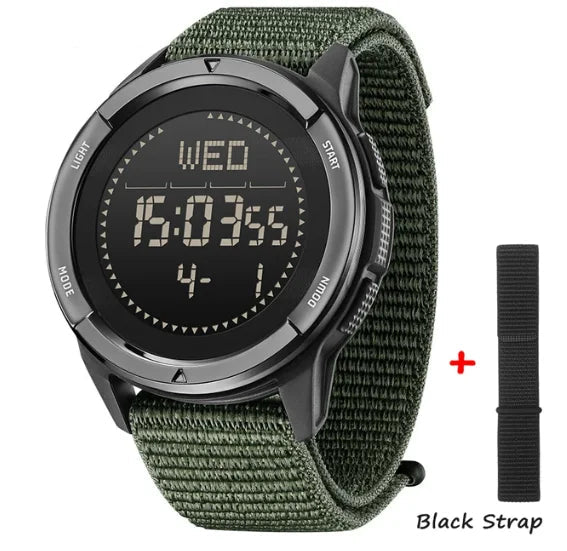 NORTH EDGE ALPS 45MM Men's Watch, Outdoor Sports & Swimming, Metronome & Compass, Waterproof Carbon Fiber Case, Nylon Strap