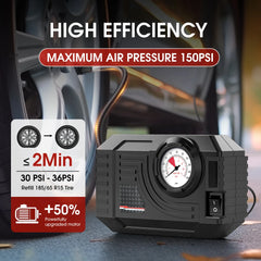 CARSUN Mini Air Pump Tire Inflator | Portable Electric Air Compressor 20L/Min for Car, Motorcycle & Bicycle
