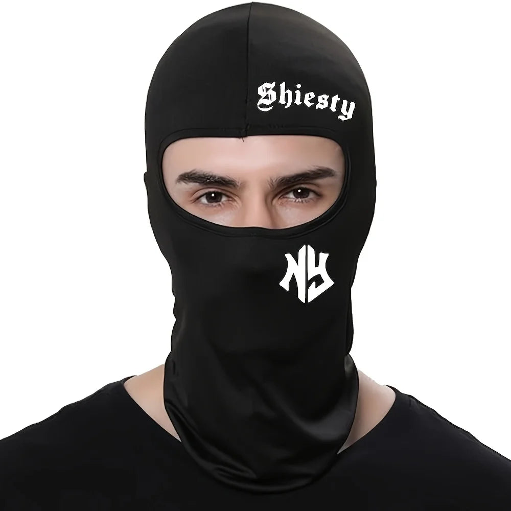 Letter Printed Cycling Balaclava Face Mask for Men & Women | Windproof Sun Protection Full Face Cover | Outdoor Bike Motorcycle Sports Headwear