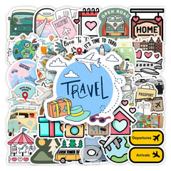 World Travel Stickers | DIY Decorative Decals| Waterproof Stickers for Scrapbooks, Laptops, Phones, Luggage & Bottle