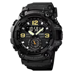 SKMEI 1637 Dual Movement Sport Watch for Men, 3-Time Display, Waterproof & Shockproof, Electronic Digital Watch