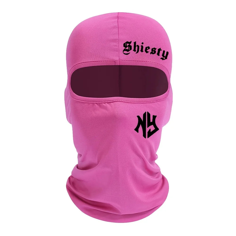 Letter Printed Cycling Balaclava Face Mask for Men & Women | Windproof Sun Protection Full Face Cover | Outdoor Bike Motorcycle Sports Headwear