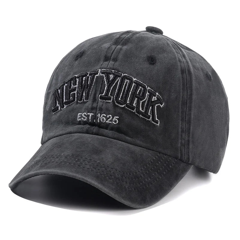 GENERIC New York Washed Cotton Baseball Cap for Men & Women | Adjustable Casual Dad Hat with Sun Protection | Outdoor Snapback Cap