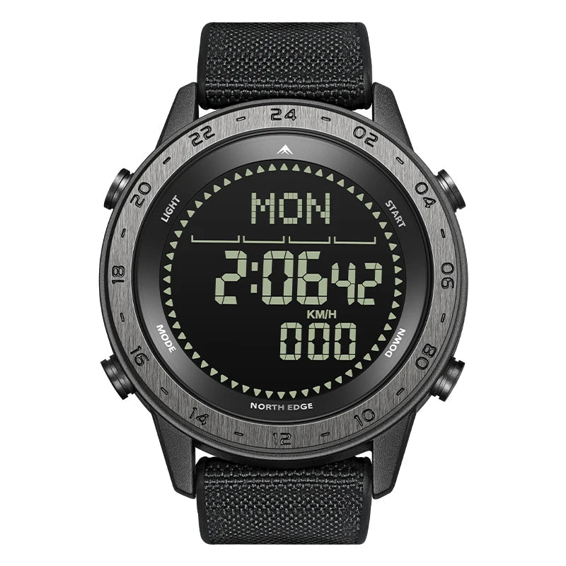 NORTH EDGE TANK 3 Men’s Digital Military Watch | Outdoor Sports Wristwatch | Pedometer, Calories & Compass | 50M Waterproof