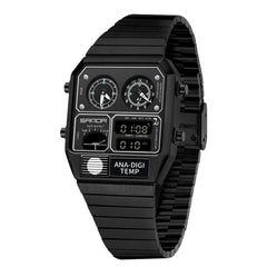 SANDA 3192 LED Electronic Square Watch for Men | Multifunction Digital Watch with Thermometer, Stopwatch & Chronograph