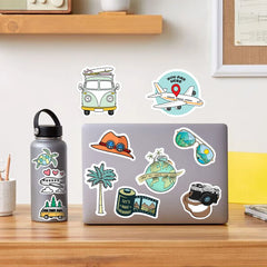 World Travel Stickers | DIY Decorative Decals| Waterproof Stickers for Scrapbooks, Laptops, Phones, Luggage & Bottle